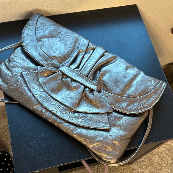 Elegant‎ Silver Embossed Clutch
